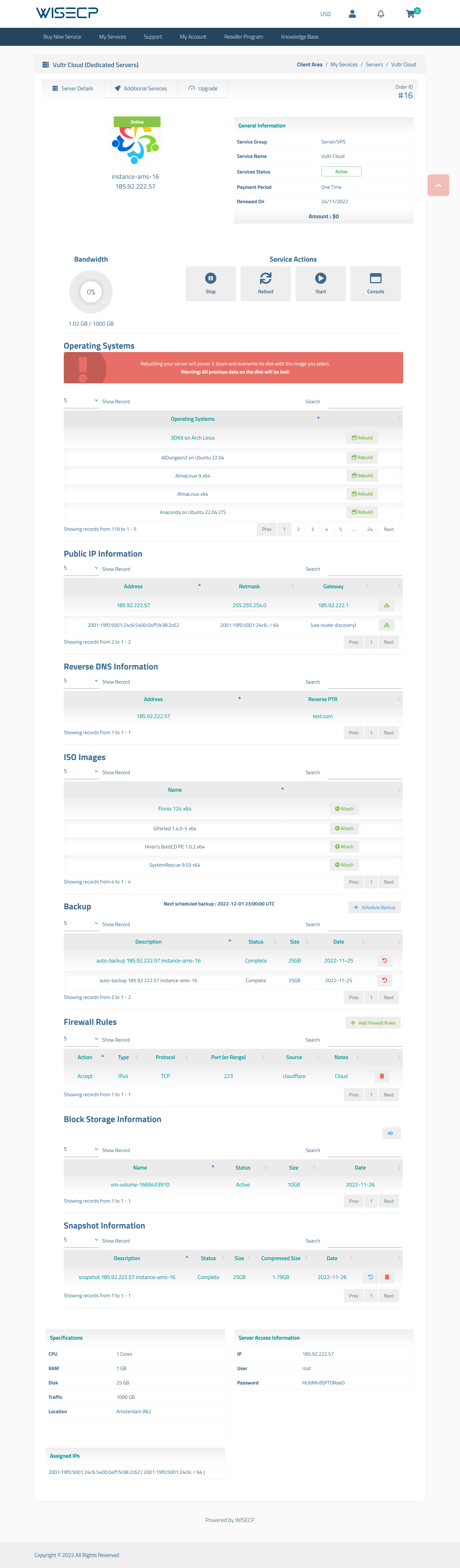 Vultr VPS Automation WISECP Module