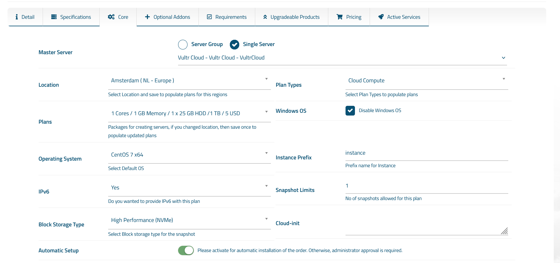 Vultr Cloud Automation WISECP Module