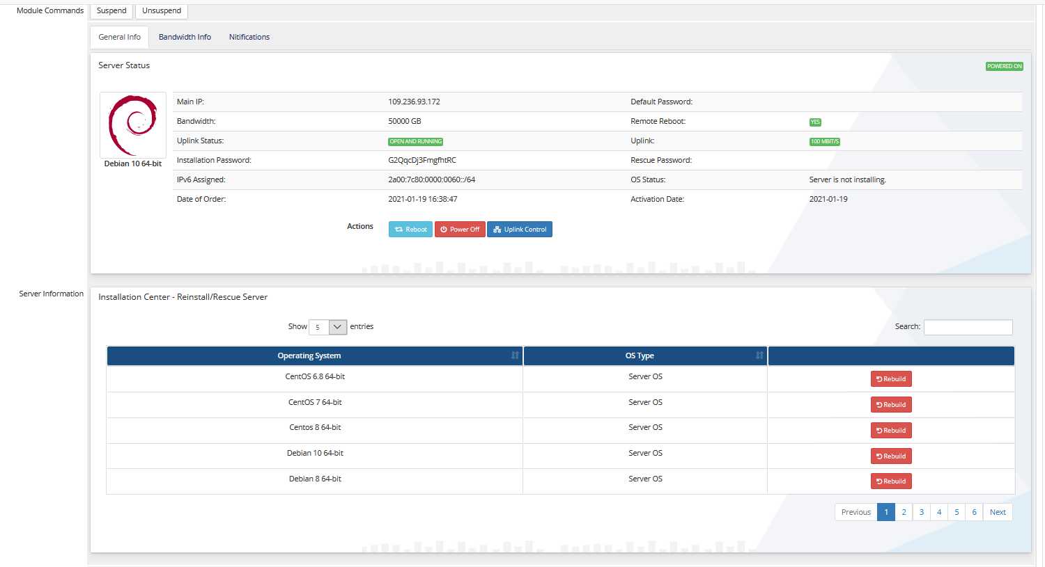 Worldstream Server Automation WHMCS Module