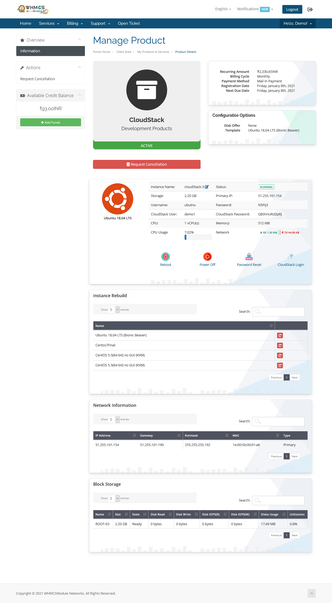 CloudStack for WHMCS
