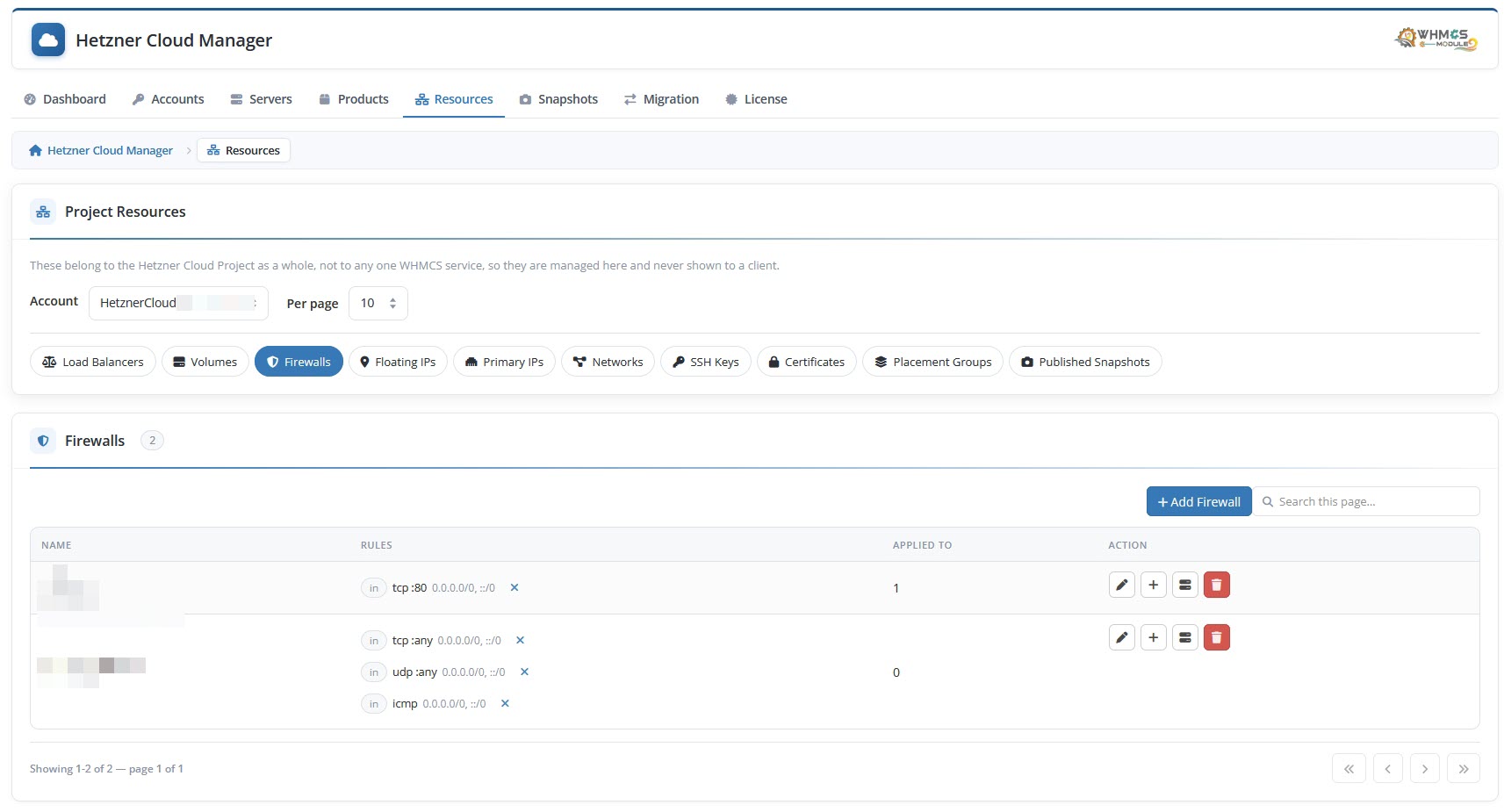 Admin Area Resources Firewalls