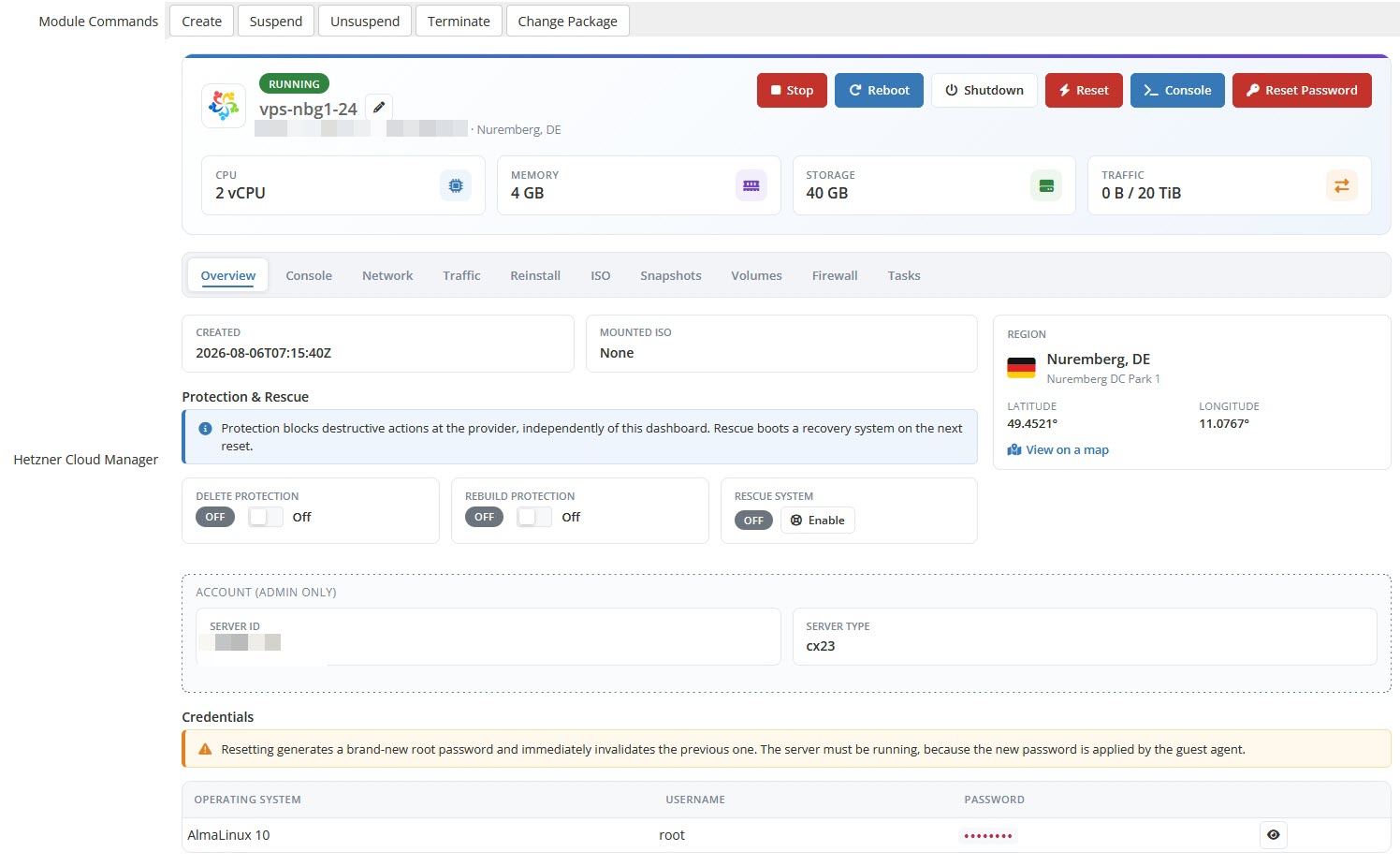 Client Area Server Overview