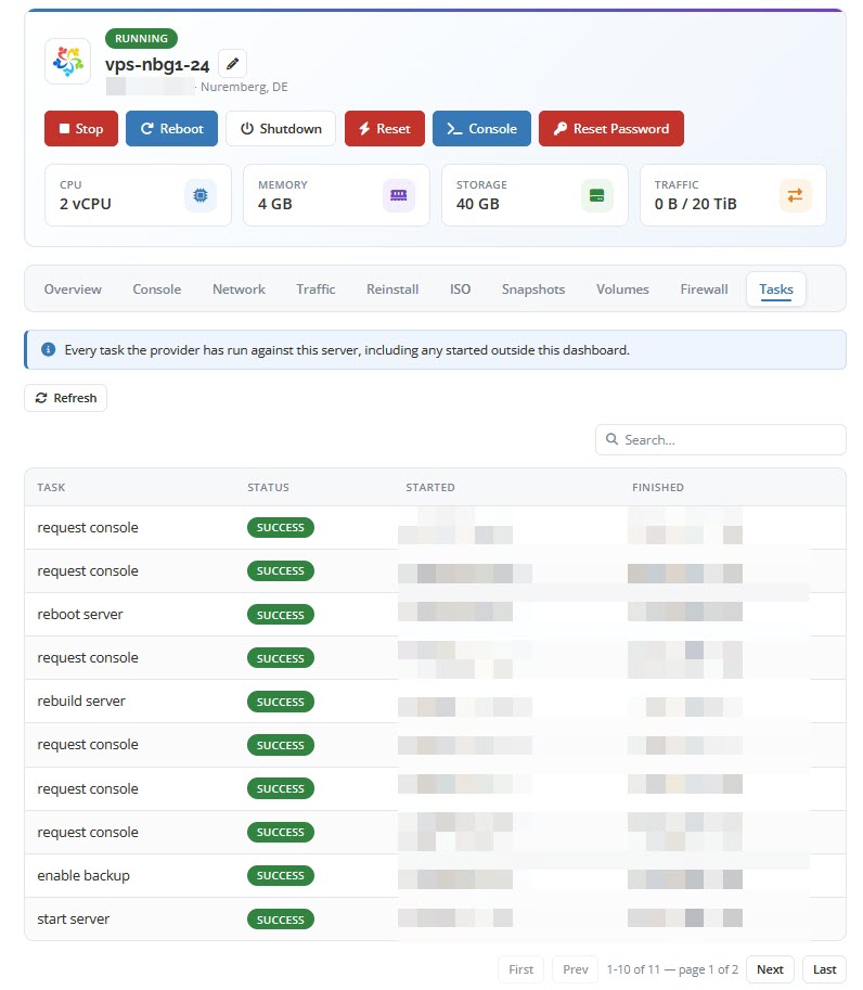 Client Area Tasks Card