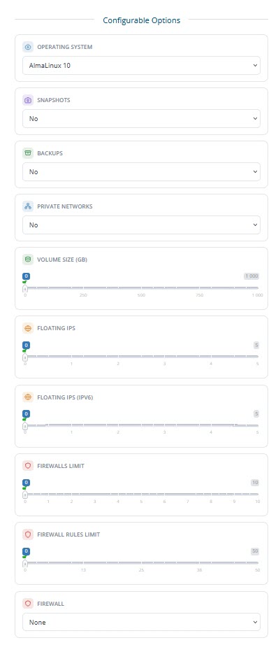 WHMCS Cart Configurable Options