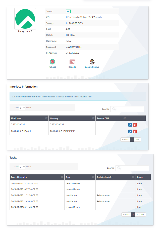 OVH Servers WHMCS