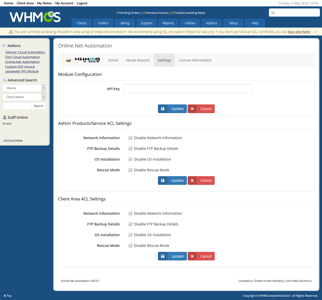 Online.net Dedibox WHMCS