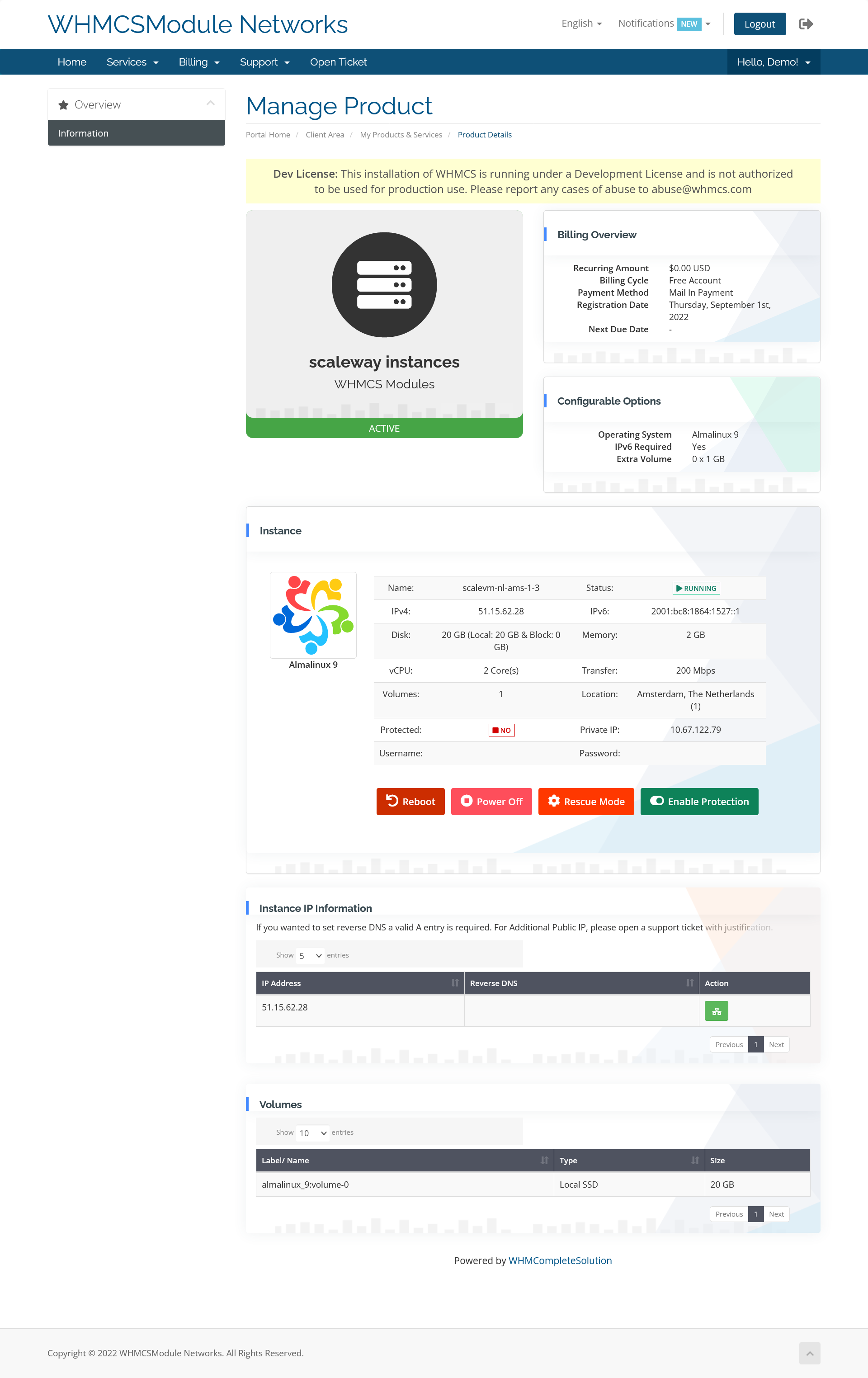 Scaleway VPS WHMCS