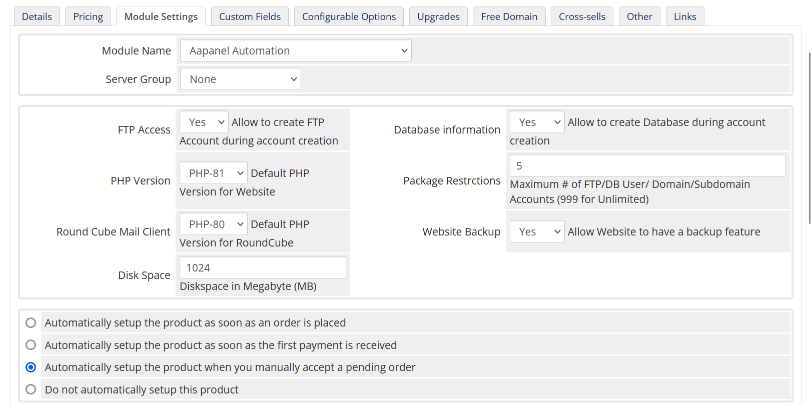 Database & FTP