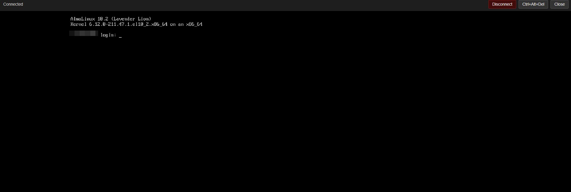 Client Area Vm VNC Console