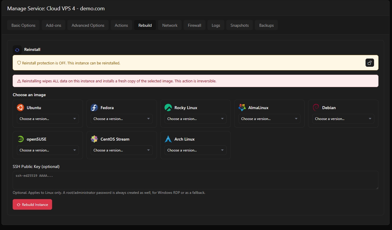 Manageservice Cloud Vps 4 Demo Com Basic Options