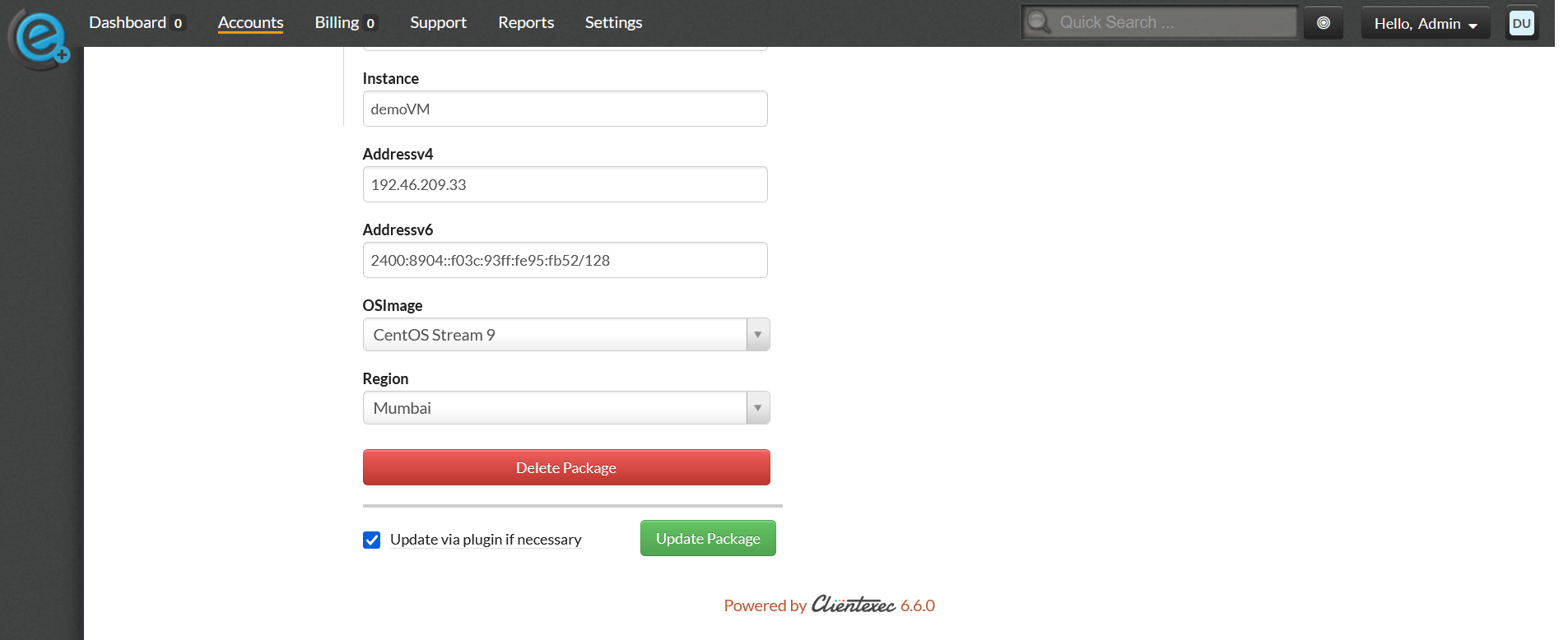 Admin Settings