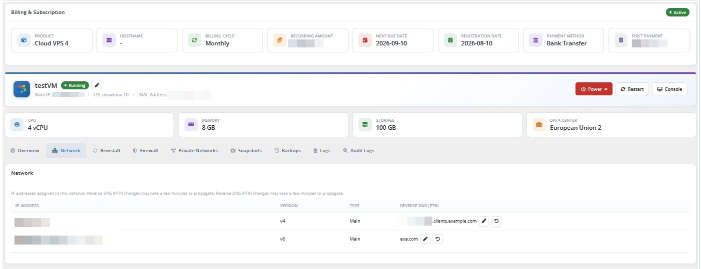 Client Area Vm Network 2
