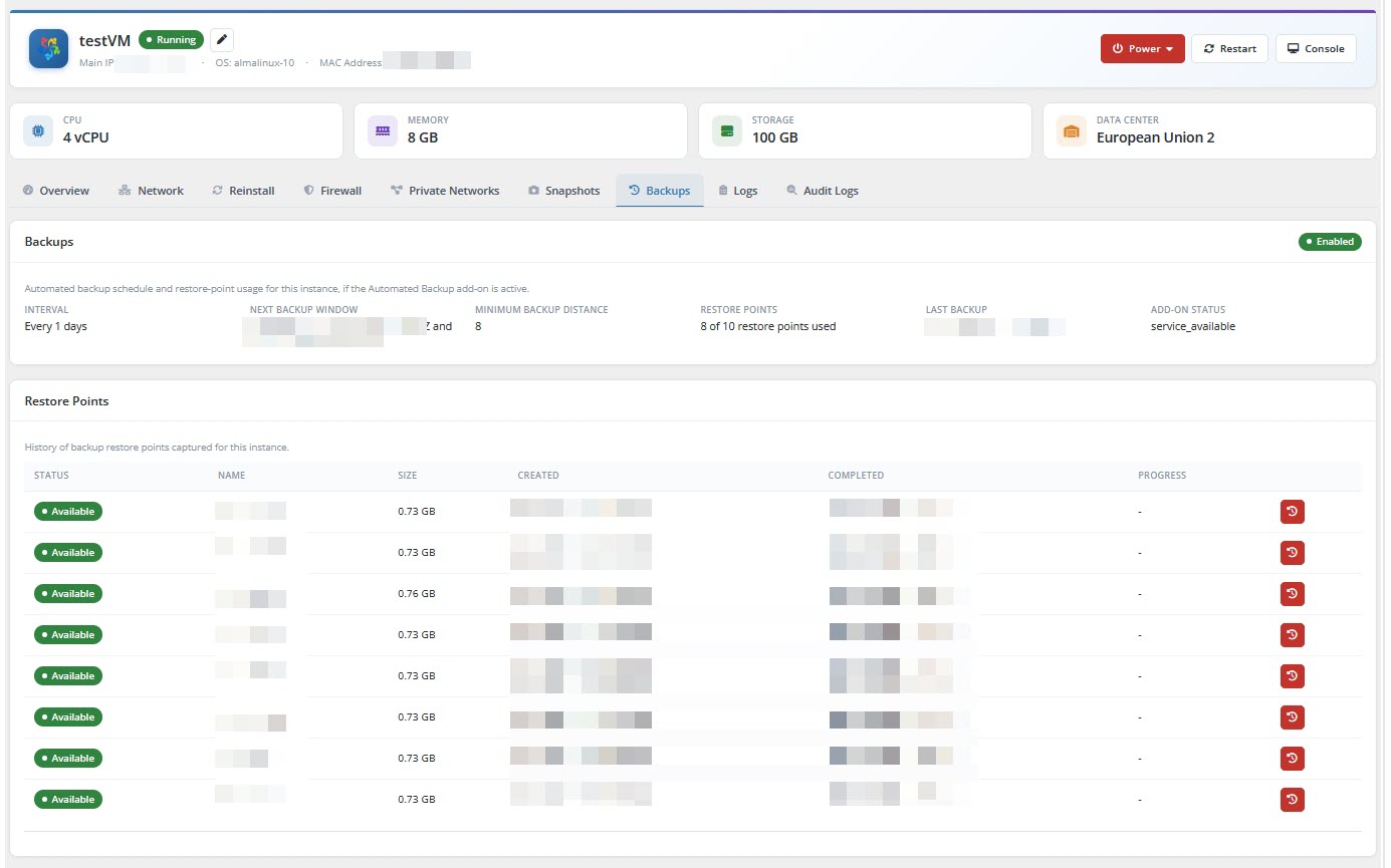 Testvm Running 2