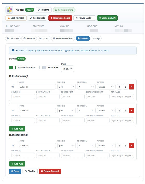 Client Area Firewall
