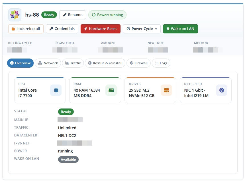 Client Area Overview