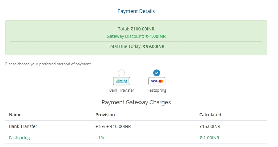 Gateway Charges