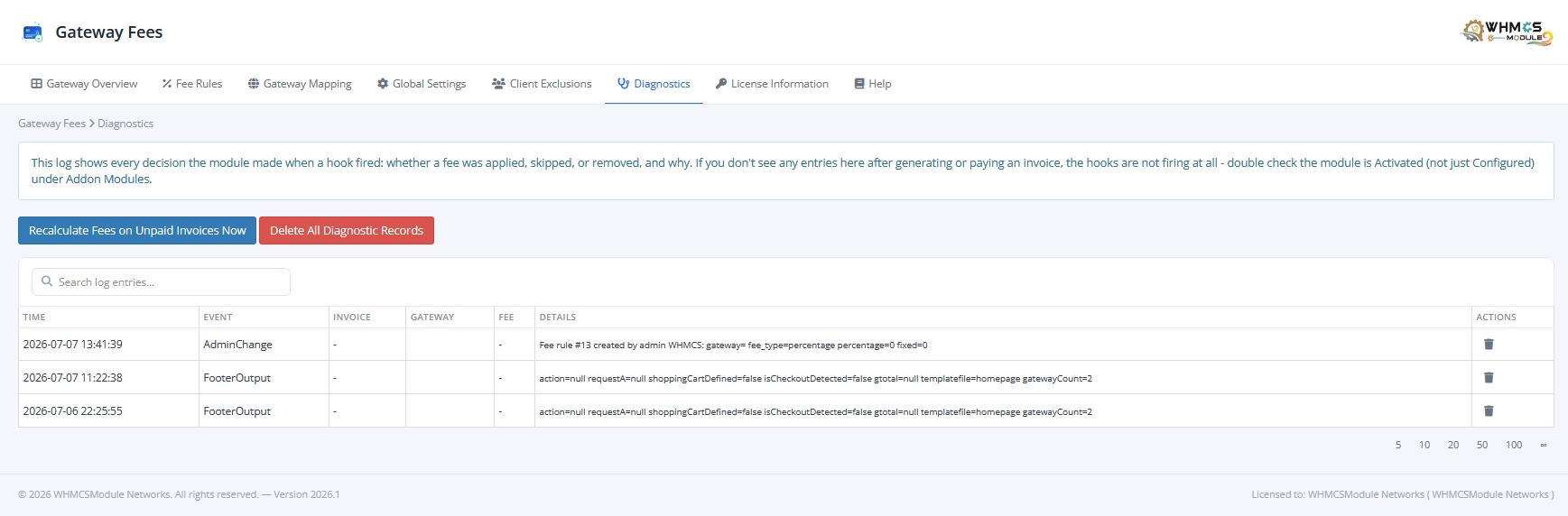 Diagnostic Logs