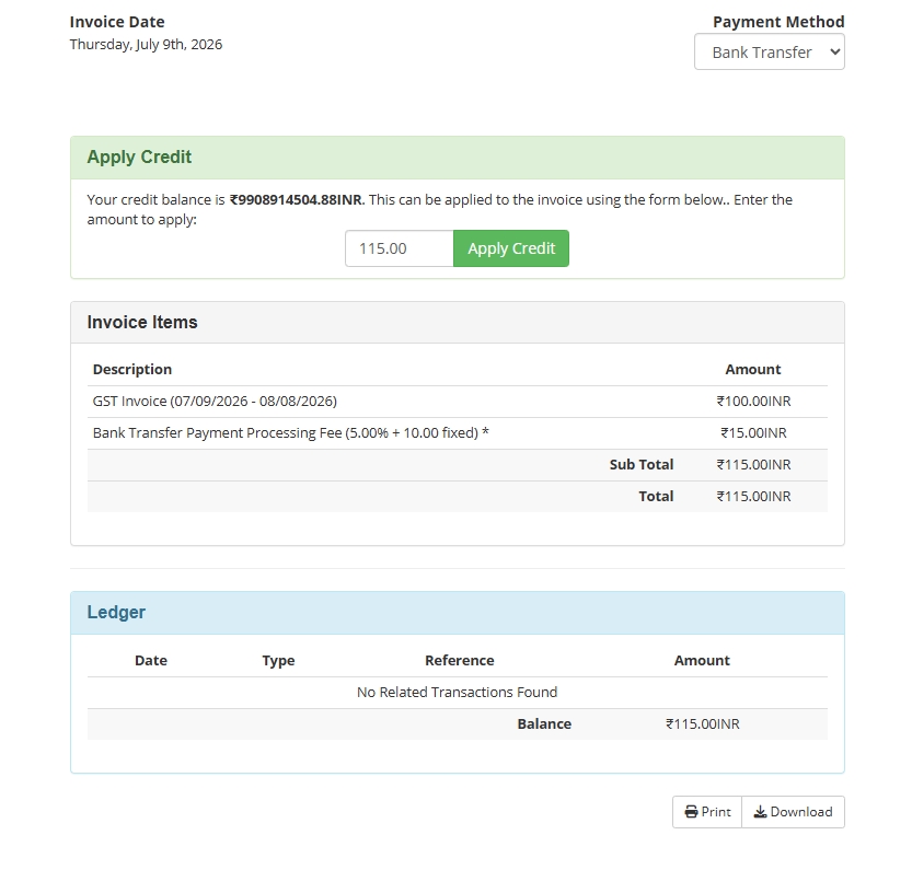 Invoice View