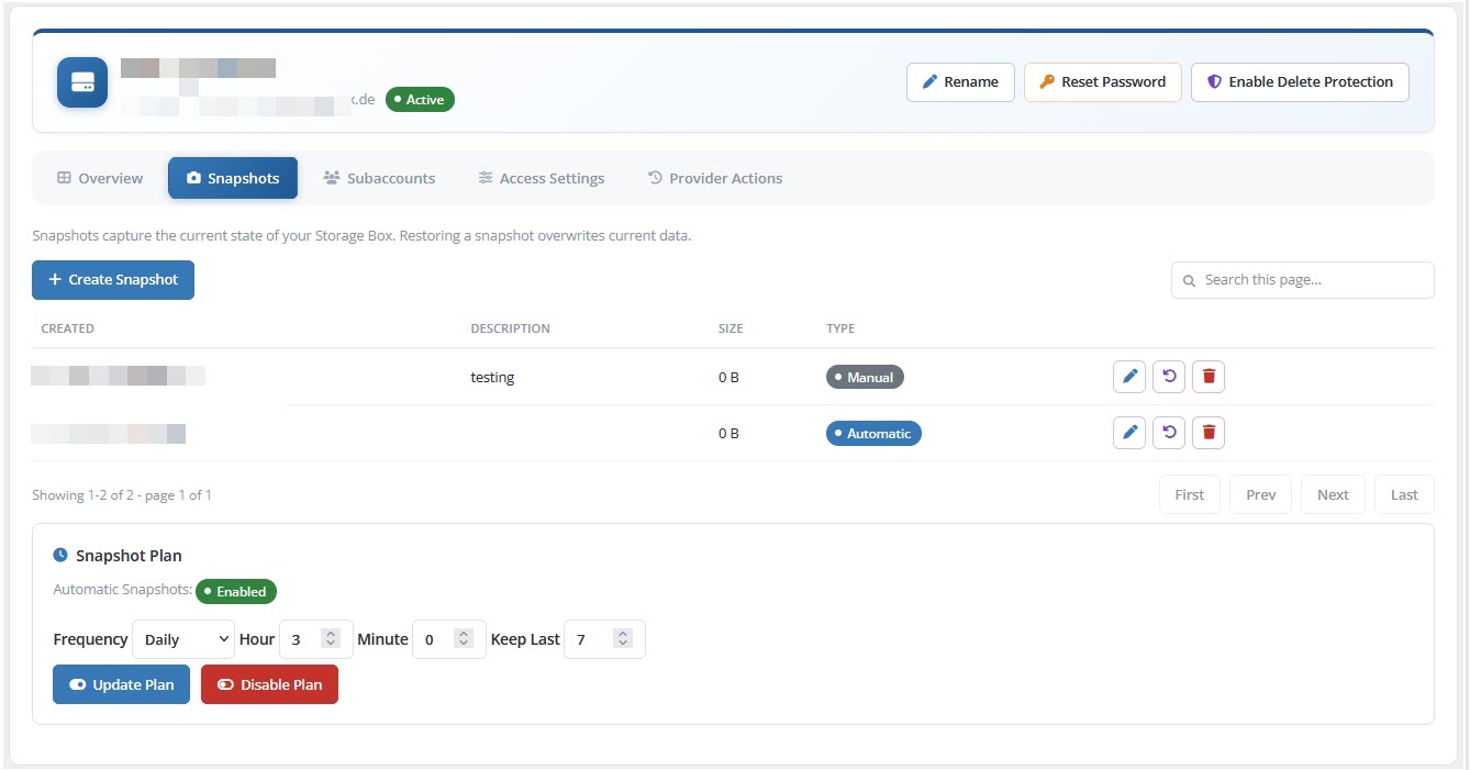 Admin Area Service Snapshots