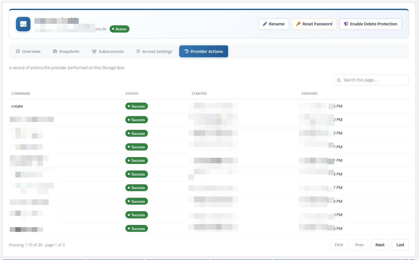 Admin Area Service Provider Actions