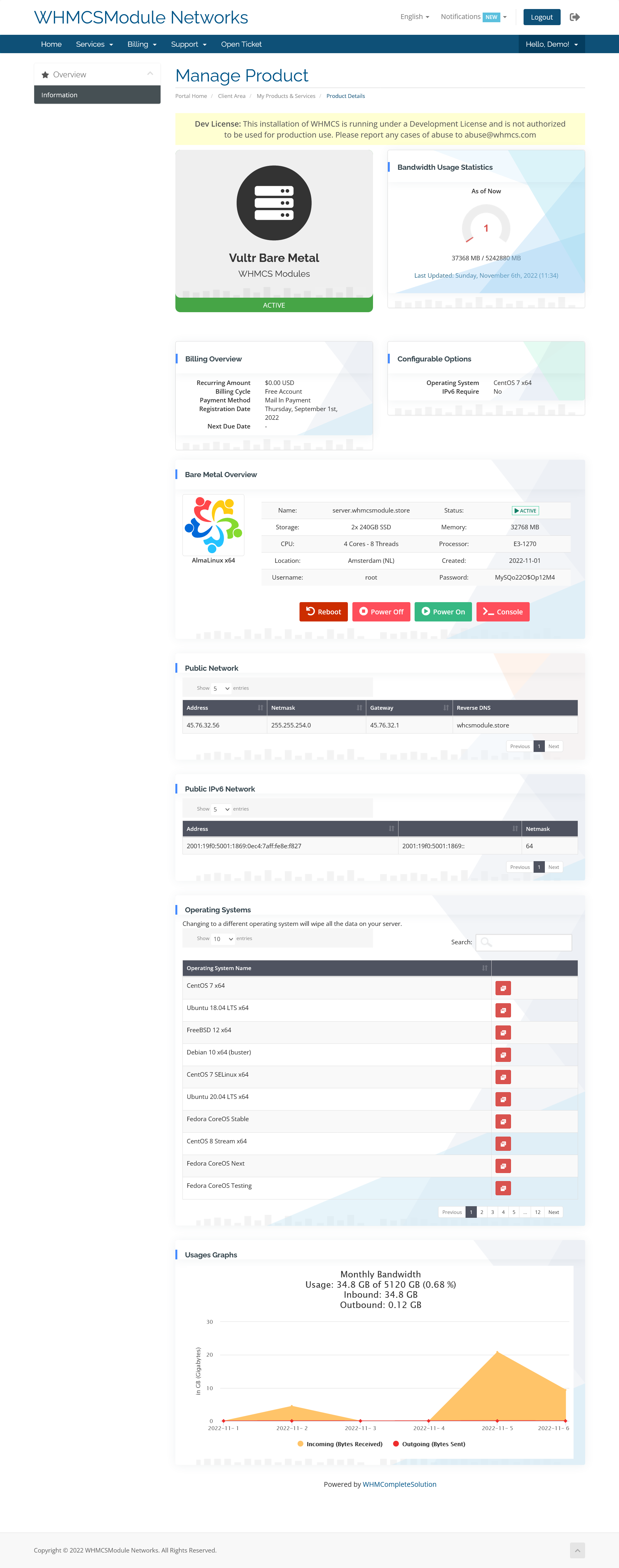 Vultr Bare Metal WHMCS