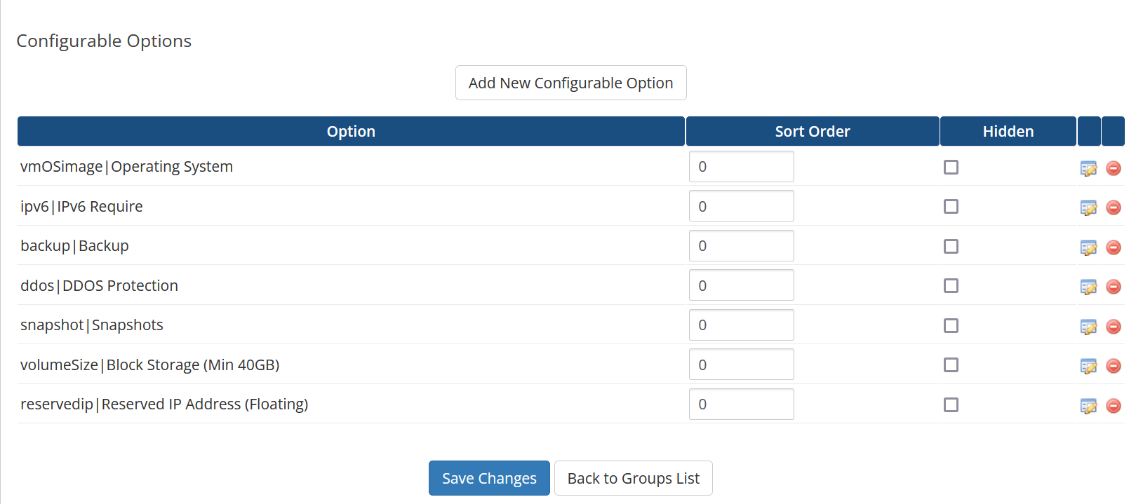 Config Options
