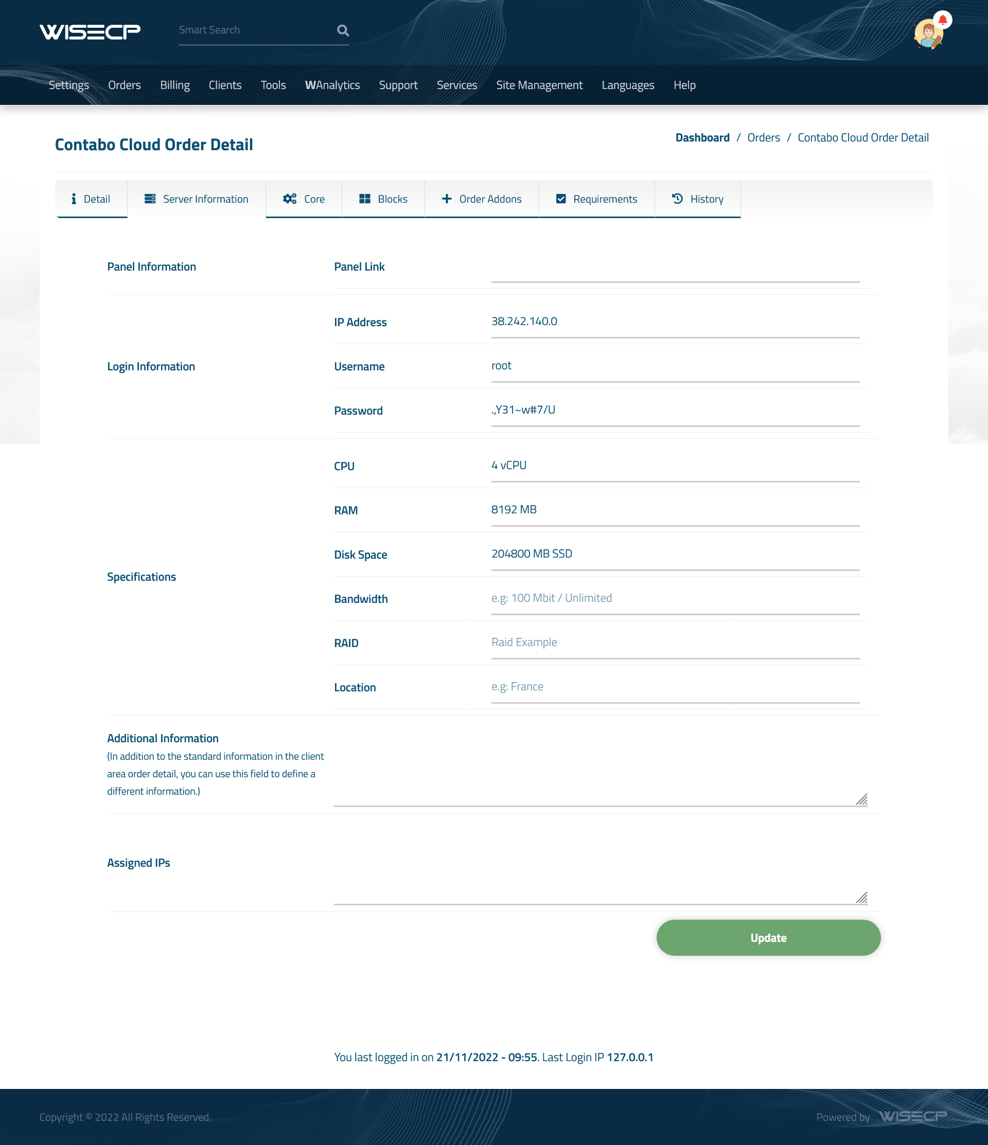 Server Info