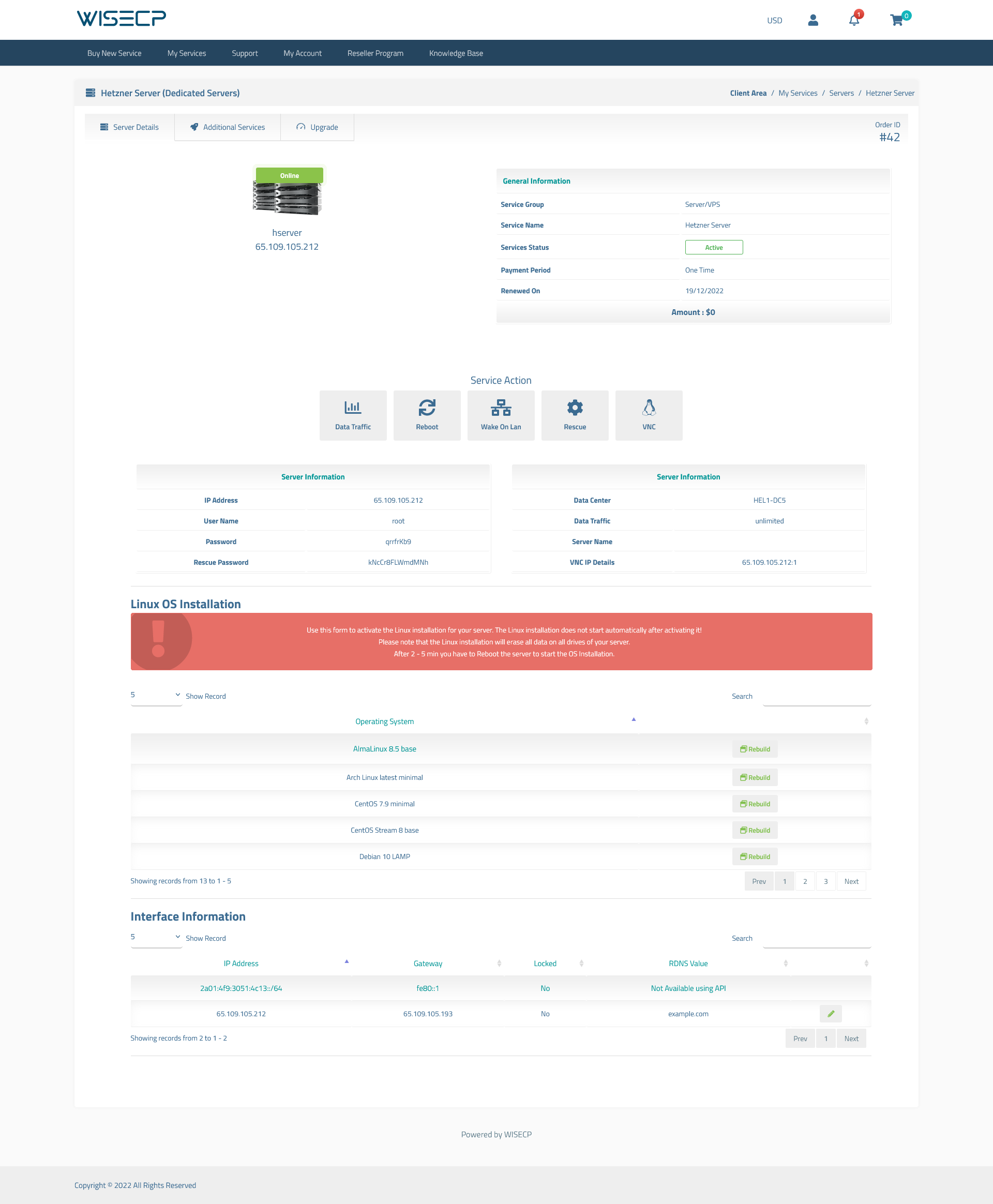 Client Area