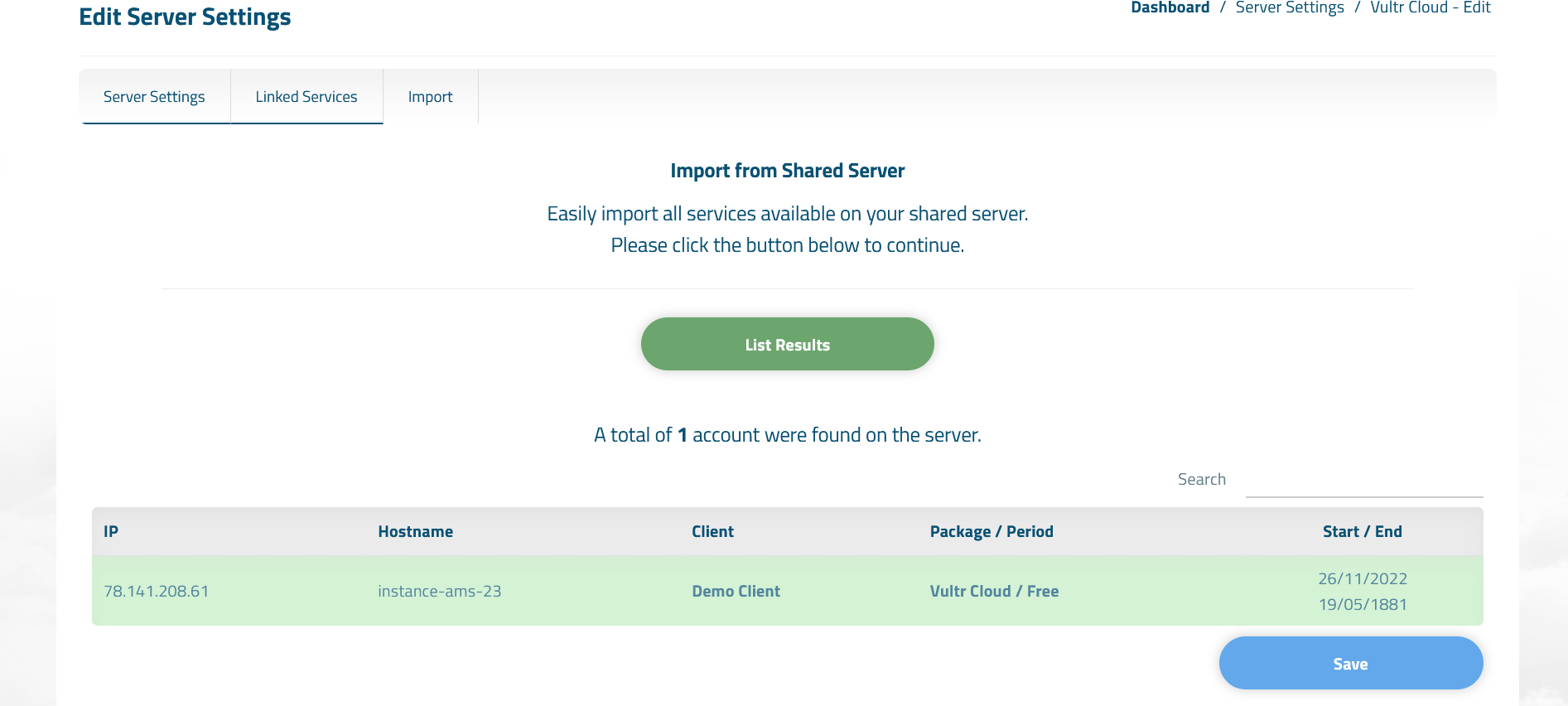 Instance List