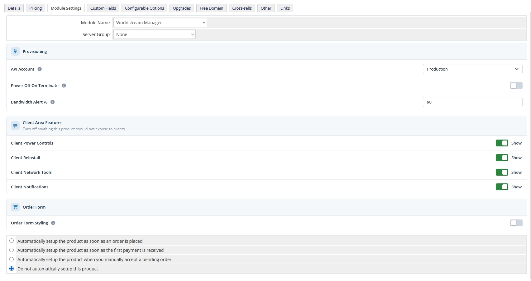 Module Setting